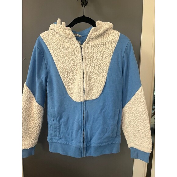 Cat and jack boys size 10/12 large blue yeti snowman hoodie jacket coat - Picture 1 of 6